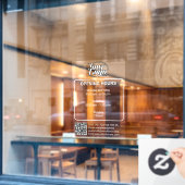 Openingstijden Zakelijk Raamsticker (Cafe Raam)
