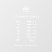 Openingstijden | Zakelijke Logo Openingstijden Raamsticker (Vel)
