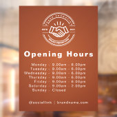 Openingstijden Zakelijke Logo Openingstijden Raamsticker (Vel 2)