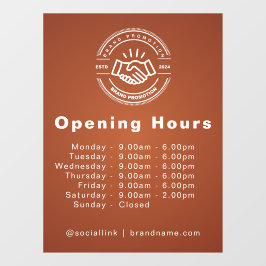 Openingstijden Zakelijke Logo Openingstijden Raamsticker