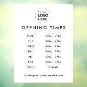 Openingstijden | Zakelijke Logo Openingstijden wit Raamsticker (Vel 3)