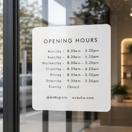 Openingstijden | Zakelijke openingstijden Modern Raamsticker