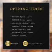 Openingstijden Zakelijke openingstijden Zwart goud Raamsticker (Vel 2)