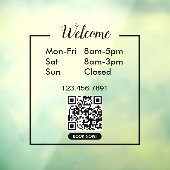 Openingstijden Zakelijke openingstijden Zwart Raamsticker (Vel 3)