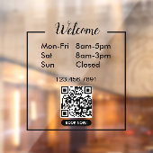 Openingstijden Zakelijke openingstijden Zwart Raamsticker (Vel 2)