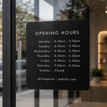 Openingstijden | Zakelijke openingstijden Zwart