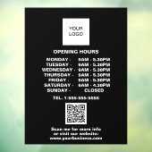 Openingstijden Zwart Zakelijk Logo QR Code Raamsticker (Vel 3)