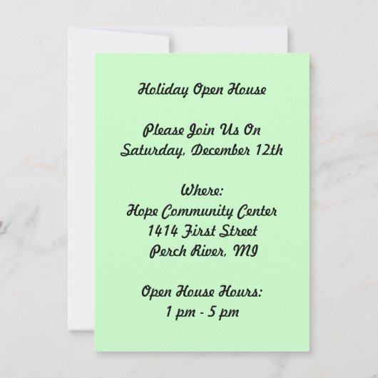  openingsuitnodigingen voor feestdagen kaart (Achterkant)