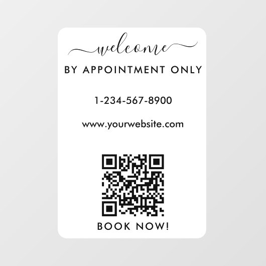 Openingsuren Afspraak Welkom  Raamsticker (Vel)