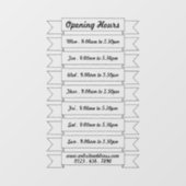 Openingsuren Bannerlinten, Raamsticker (Vel)