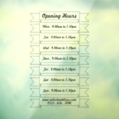 Openingsuren Bannerlinten, Raamsticker (Vel 3)