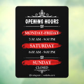 Openingsuren | Bedrijfslogo Openingstijden Zwart Raamsticker (Vel 3)