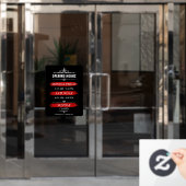 Openingsuren | Bedrijfslogo Openingstijden Zwart Raamsticker (Kantoordeur)