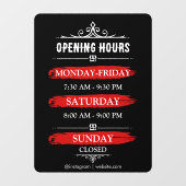 Openingsuren | Bedrijfslogo Openingstijden Zwart Raamsticker (Vel)