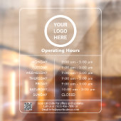 Openingsuren Bedrijfslogo QR-code Transparant Raamsticker (Vel 2)