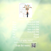 Openingsuren Cat Cafe Coffee Shop Raamsticker (Vel 3)