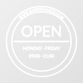 Openingsuren Cirkel Raamsticker (Vel)