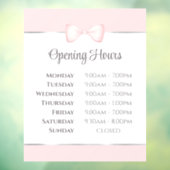 Openingsuren Coquette Roze Strik Raamsticker (Vel 3)