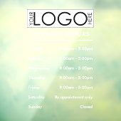 Openingsuren Eenvoudig Professioneel Zakelijk Logo Raamsticker (Vel 3)