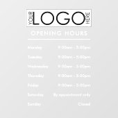 Openingsuren Eenvoudig Professioneel Zakelijk Logo Raamsticker (Vel)