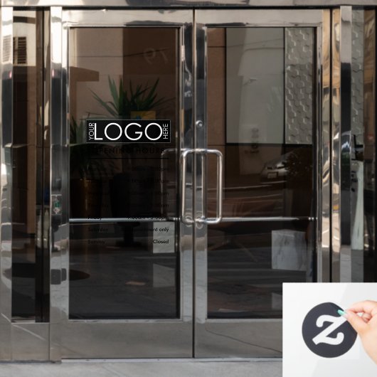 Openingsuren Eenvoudig Professioneel Zakelijk Logo Raamsticker (Kantoordeur)