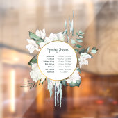 Openingsuren Emerald Groenery Gouden Cirkel Raamsticker (Vel 2)