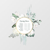 Openingsuren Emerald Groenery Gouden Cirkel Raamsticker (Vel)