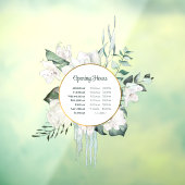 Openingsuren Emerald Groenery Gouden Cirkel Raamsticker (Vel 3)