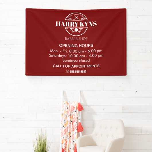 Openingsuren herenkapper aangepast spandoek (Insitu)