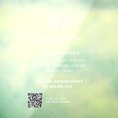 Openingsuren kapperszaak aangepast logo QR CODE Raamsticker (Vel 3)