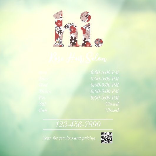 Openingsuren kapperszaak raamsticker (Vel 3)