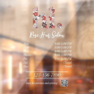 Openingsuren kapperszaak raamsticker