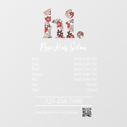 Openingsuren kapperszaak raamsticker (Vel)