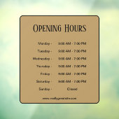 Openingsuren l Black Script Bedrijfstijd Raamsticker (Vel 3)