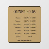 Openingsuren l Black Script Bedrijfstijd Raamsticker (Vel)