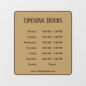 Openingsuren l Zwart Schrift Bedrijfstijd Raamsticker (Vel)