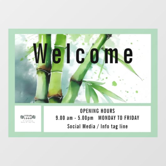 Openingsuren logo Welkomstdeur/Venstervastklemmen Raamsticker (Vel)