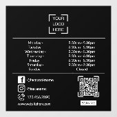 Openingsuren met QR-code aangepast bedrijfslogo Raamsticker (Vel)
