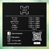 Openingsuren met QR-code aangepaste bedrijfslogo Raamsticker (Vel 3)