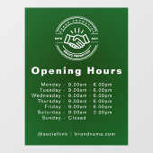 Openingsuren Minimalistische Merknaam Kleine Zakel Raamsticker (Vel)