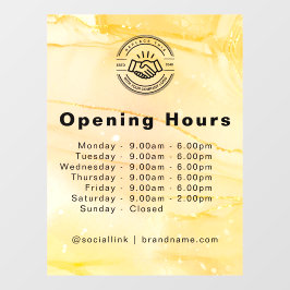 Openingsuren Modern bedrijfslogo Raamsticker