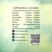 Openingsuren QR-code openingstijden Raamsticker (Vel 3)