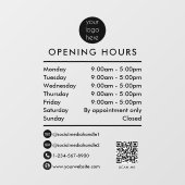 Openingsuren QR-code Zakelijk logo Raamsticker (Vel)