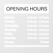 Openingsuren Raamsticker (Vel)