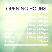 Openingsuren Raamsticker (Vel 3)