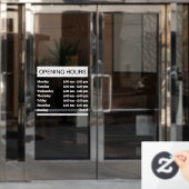 Openingsuren Raamsticker (Kantoordeur)
