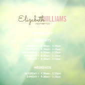 Openingsuren Schoonheidssalon  Raamsticker (Vel 3)