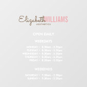 Openingsuren Schoonheidssalon  Raamsticker (Vel)