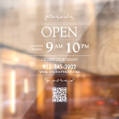 Openingsuren Transparante QR-code Modern Raamsticker (Vel 2)