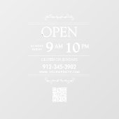Openingsuren Transparante QR-code Modern Raamsticker (Vel)